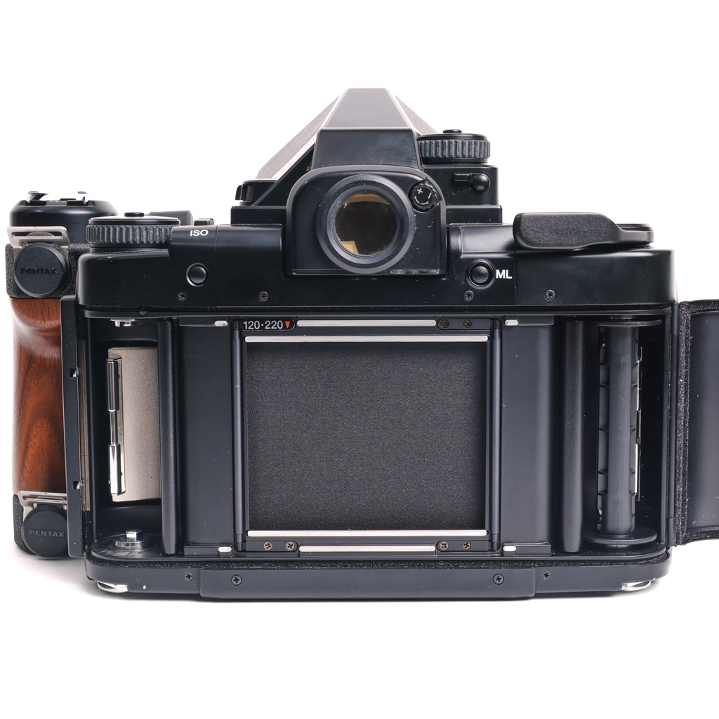 Pentax 67 II body w/- wooden grip + original strap + 105mm f